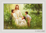 Christ With Asian Children Open Edition Canvas / 30 X 20 White 35 3/4 25 Art