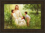 Christ With Asian Children Open Edition Canvas / 36 X 24 Brown 43 3/4 31 Art