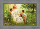 Christ With Asian Children Open Edition Canvas / 36 X 24 Gray 43 3/4 31 Art