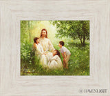 Christ With Asian Children Open Edition Print / 10 X 8 Ivory 15 1/2 13 Art