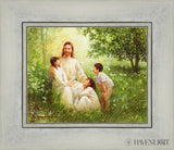 Christ With Asian Children Open Edition Print / 10 X 8 Silver 14 1/4 12 Art