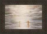 Dancing On Water Open Edition Canvas / 30 X 20 Bronze Frame 37 3/4 27 Art