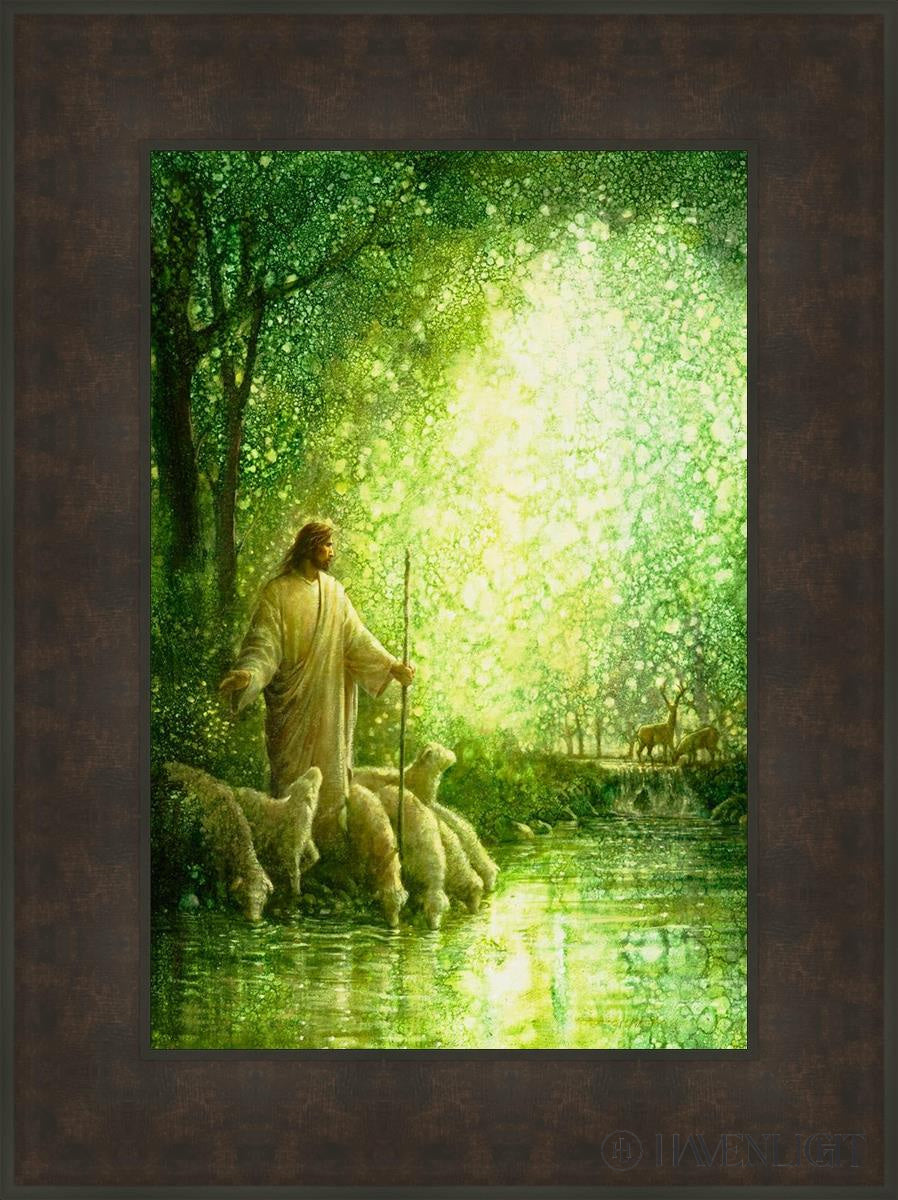Feed My Sheep Open Edition Canvas / 16 X 24 Bronze Frame 23 3/4 31 Art