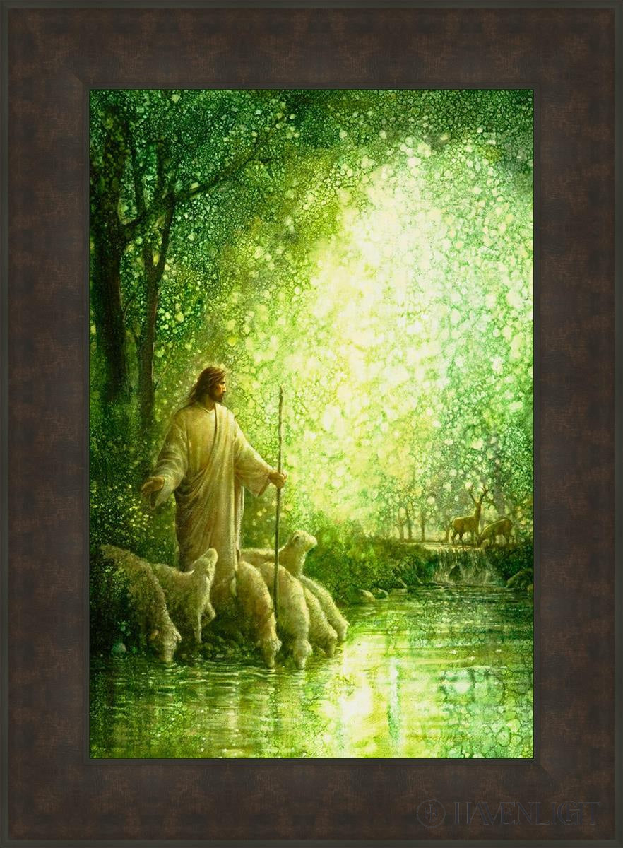 Feed My Sheep Open Edition Canvas / 20 X 30 Bronze Frame 27 3/4 37 Art