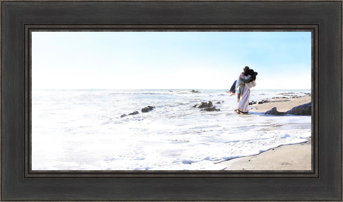 Footprints Open Edition Canvas / 30 X 15 Black 36 1/2 21 Art