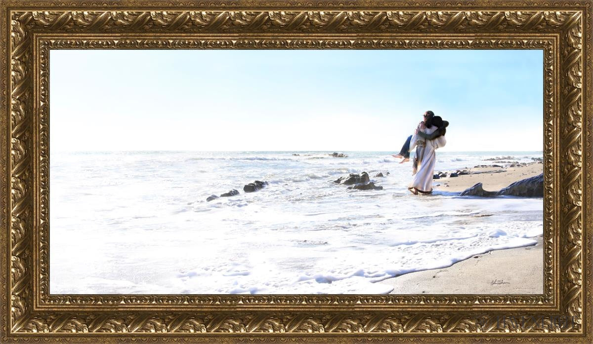 Footprints Open Edition Canvas / 30 X 15 Gold 35 3/4 20 Art