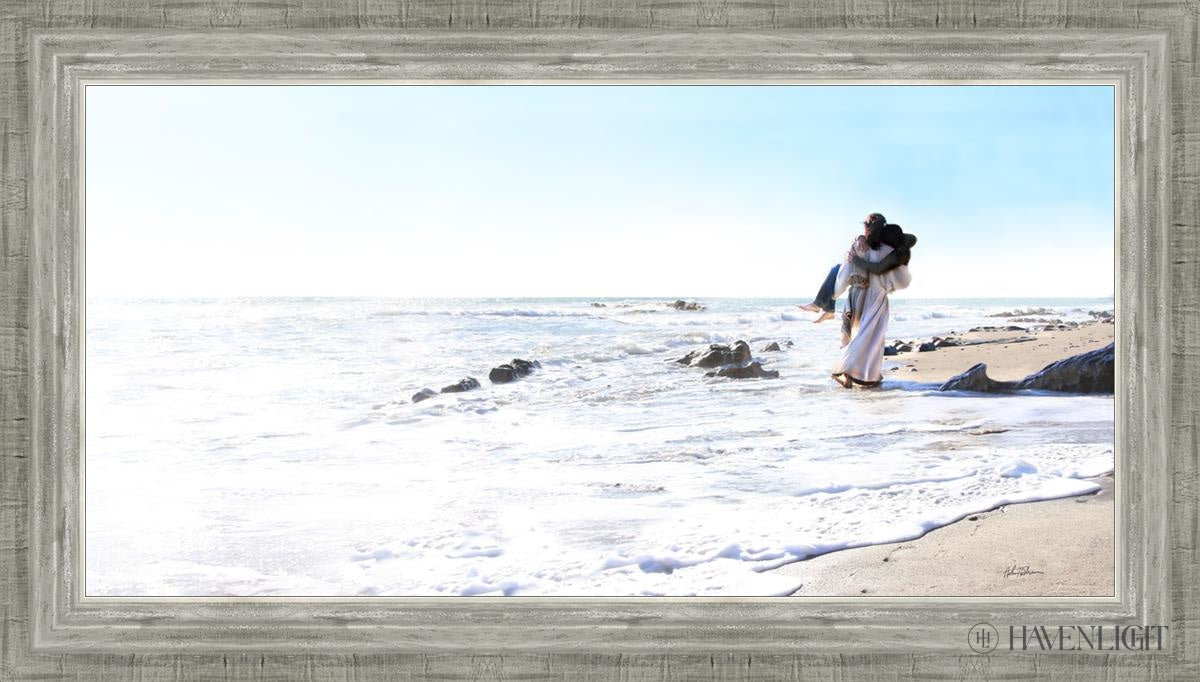 Footprints Open Edition Canvas / 30 X 15 Silver 34 3/4 19 Art