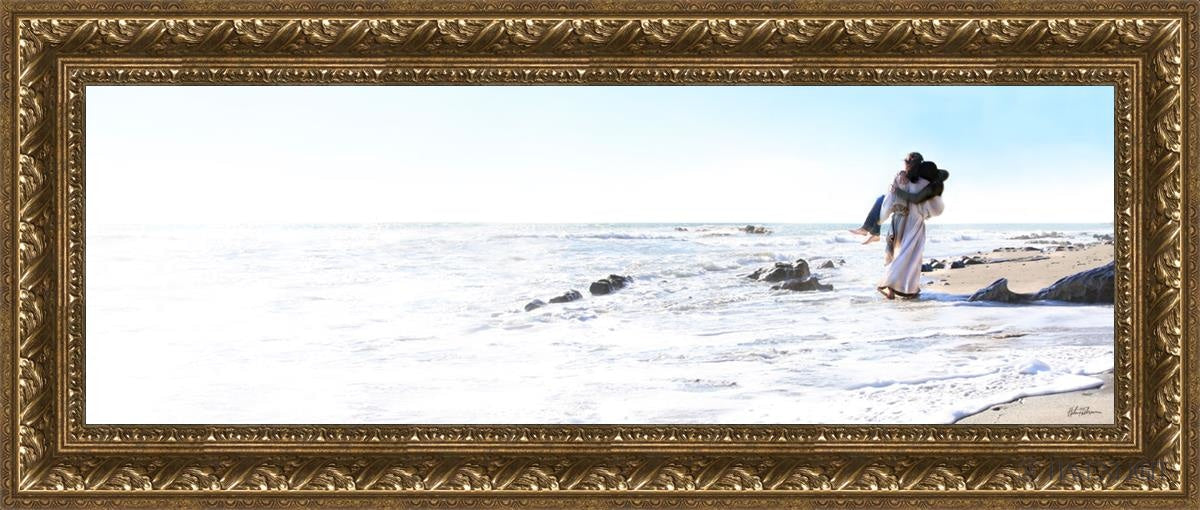 Footprints Open Edition Canvas / 36 X 12 Gold 41 3/4 17 Art