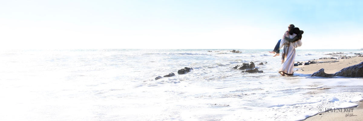 Footprints Open Edition Canvas / 36 X 12 Rolled In Tube Art