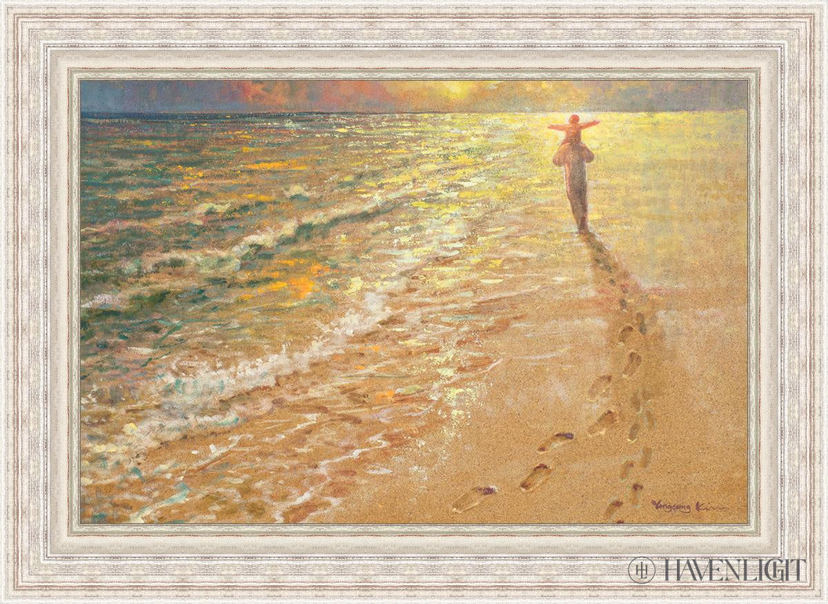 Footprints Open Edition Canvas / 36 X 24 Silver Metal Leaf 44 3/8 32 Art