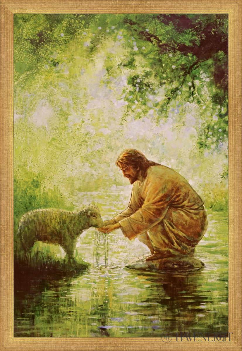 Gentle Shepherd Open Edition Canvas / 16 X 24 Matte Gold 17 3/4 25 Art
