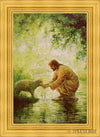 Gentle Shepherd Open Edition Canvas / 24 X 36 22K Gold Leaf 32 3/8 44 Art
