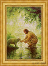 Gentle Shepherd Open Edition Canvas / 24 X 36 Colonial Gold Metal Leaf 32 3/4 44 Art