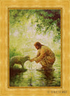 Gentle Shepherd Open Edition Canvas / 24 X 36 Gold Metal Leaf 32 3/8 44 Art