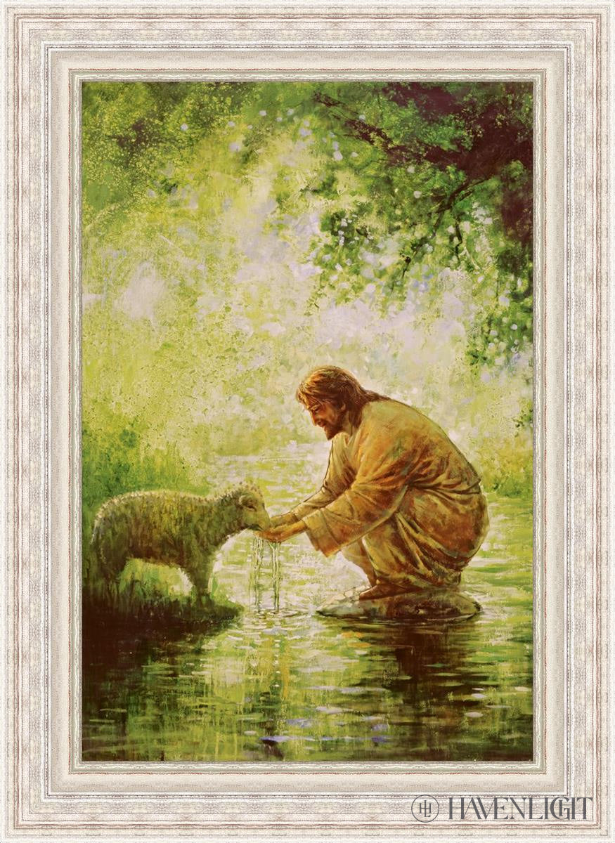 Gentle Shepherd Open Edition Canvas / 24 X 36 Silver Metal Leaf 32 3/8 44 Art