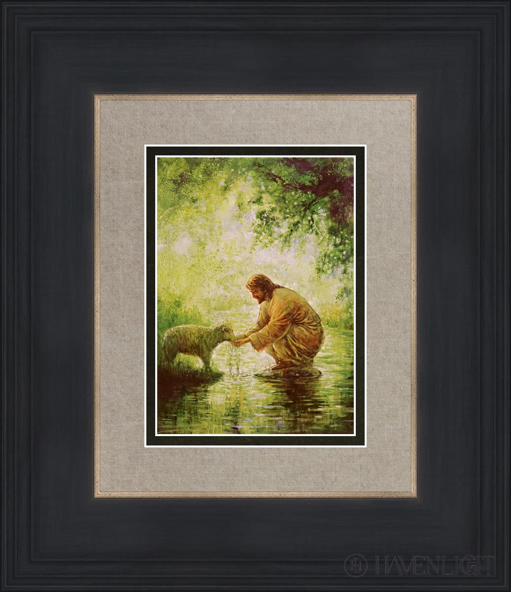 Gentle Shepherd Open Edition Print / 5 X 7 Black 12 3/4 14 Art