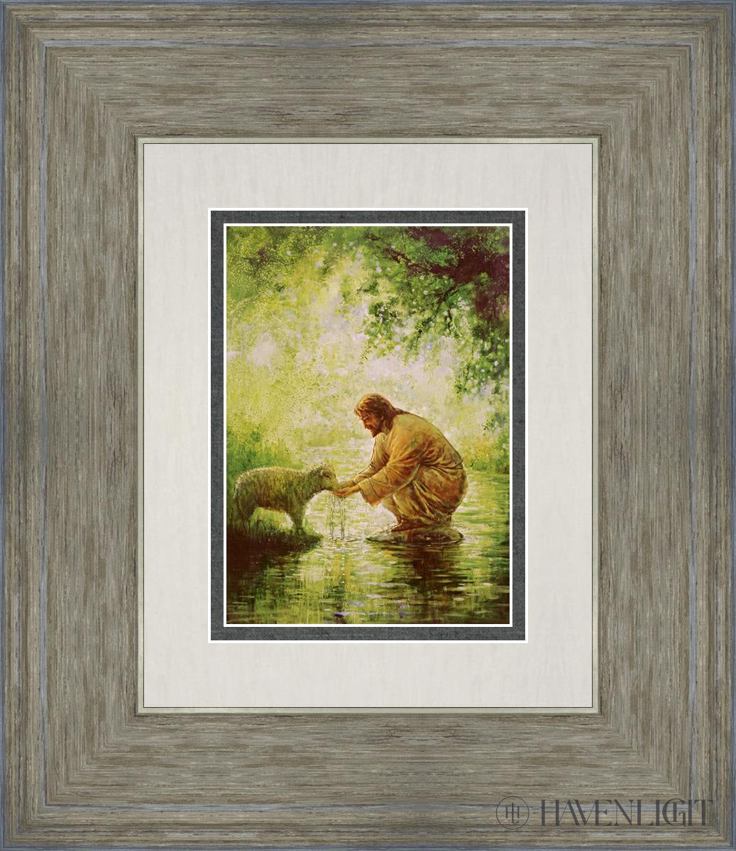 Gentle Shepherd Open Edition Print / 5 X 7 Gray 12 3/4 14 Art