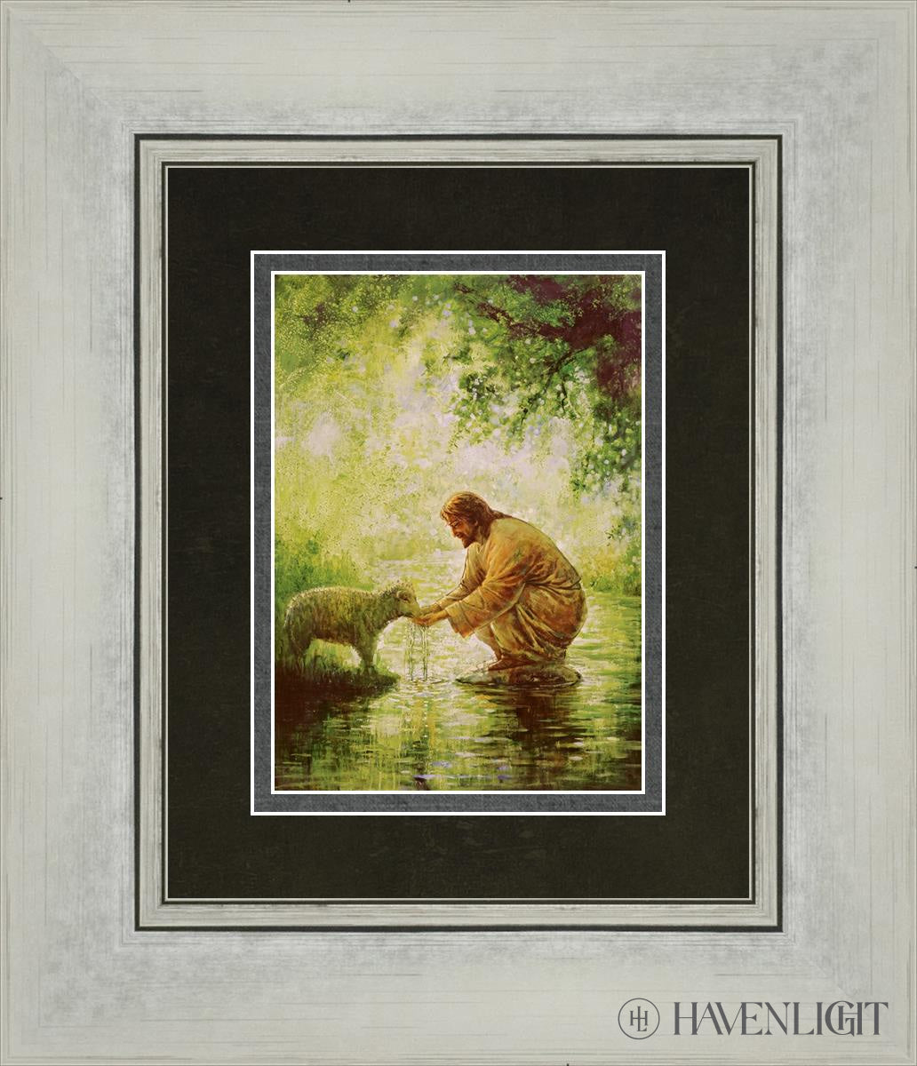 Gentle Shepherd Open Edition Print / 5 X 7 Silver 12 1/4 14 Art