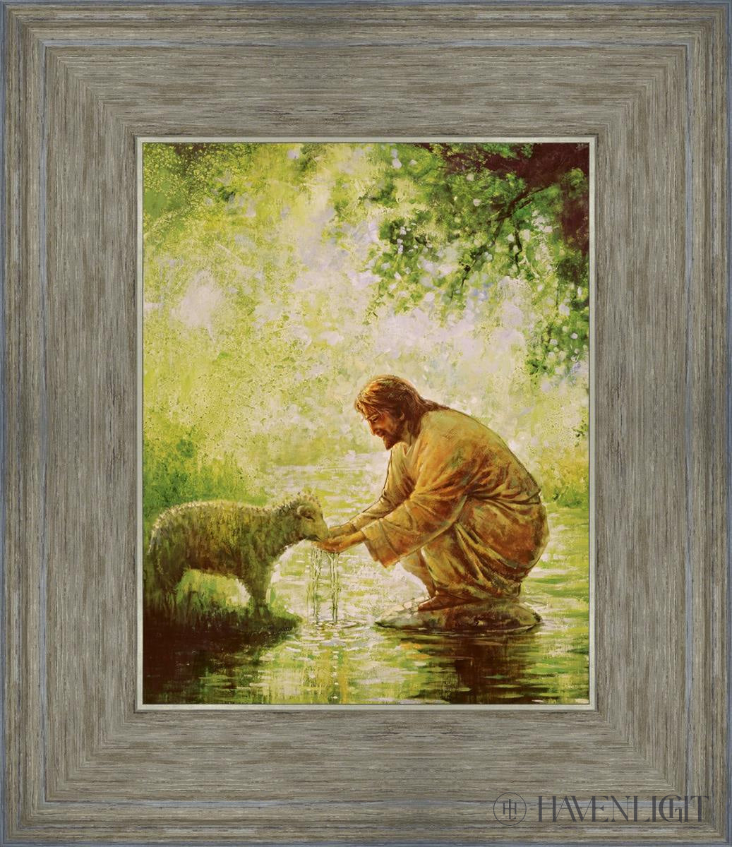 Gentle Shepherd Open Edition Print / 8 X 10 Gray 12 3/4 14 Art