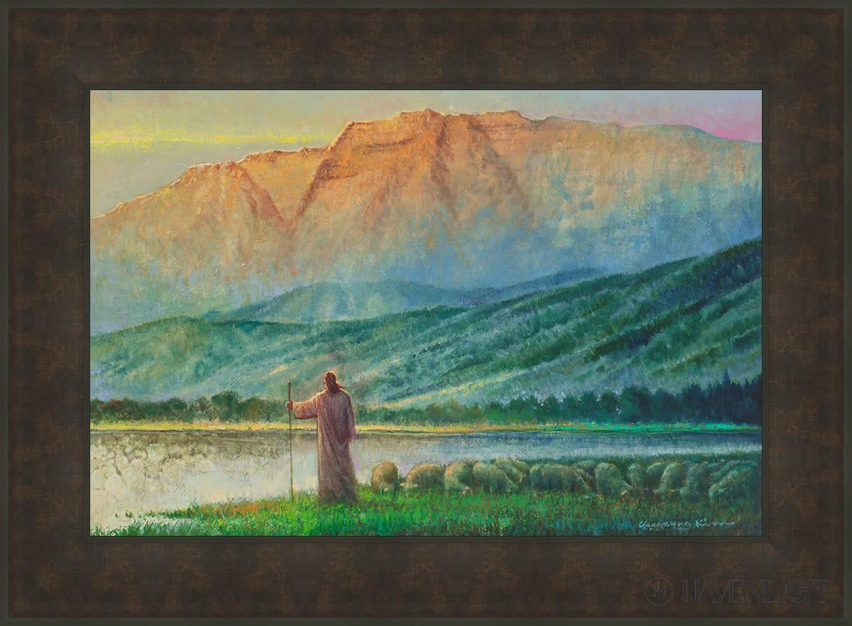 Heaven And Earth Open Edition Canvas / 30 X 20 Bronze Frame 37 3/4 27 Art