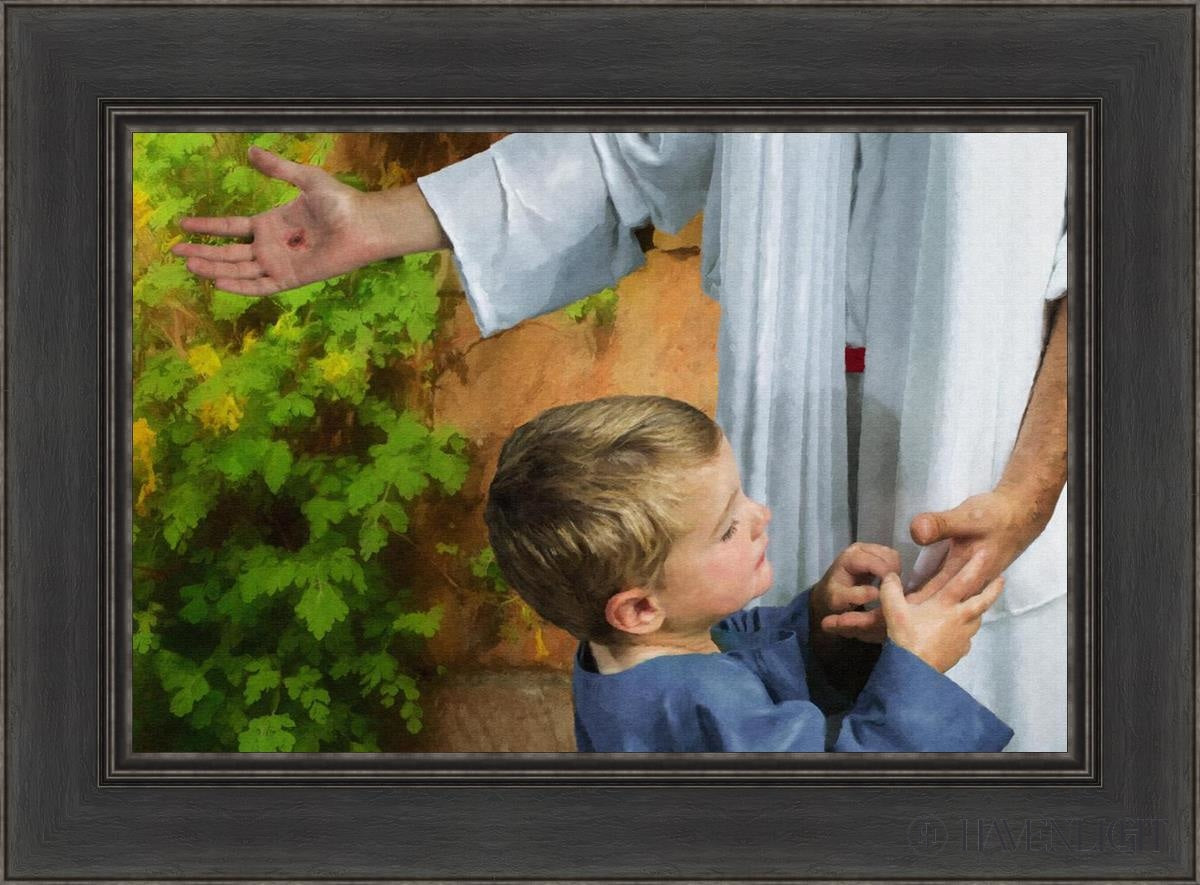 His Hands Open Edition Canvas / 24 X 16 Black 30 1/2 22 Art
