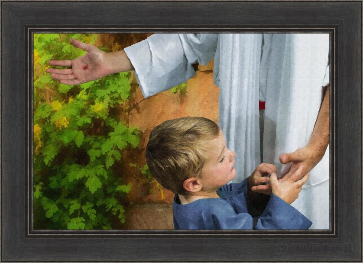 His Hands Open Edition Canvas / 30 X 20 Black 36 1/2 26 Art