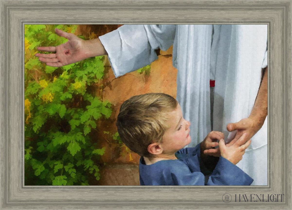 His Hands Open Edition Canvas / 30 X 20 Gray 35 3/4 25 Art