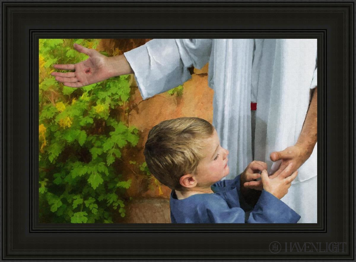 His Hands Open Edition Canvas / 36 X 24 Black 45 3/4 33 Art