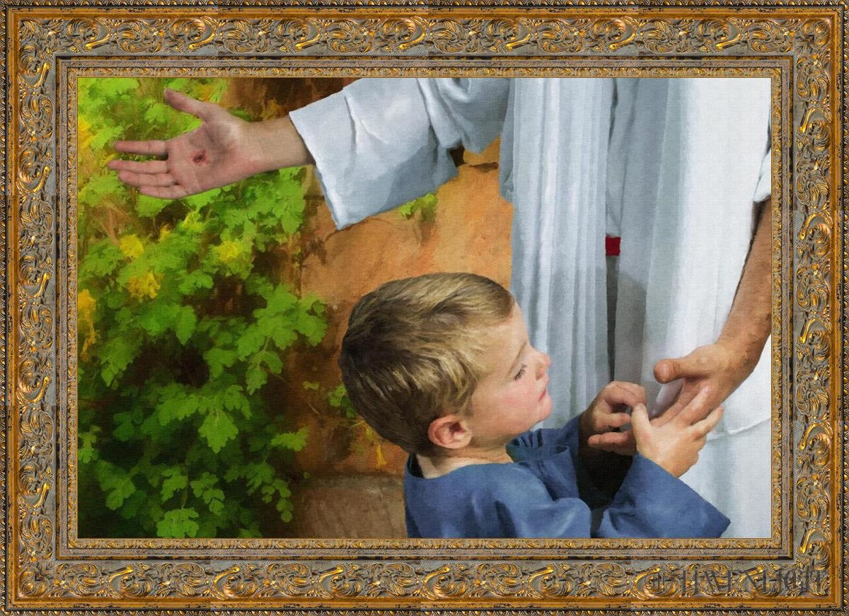 His Hands Open Edition Canvas / 36 X 24 Gold 43 3/4 31 Art