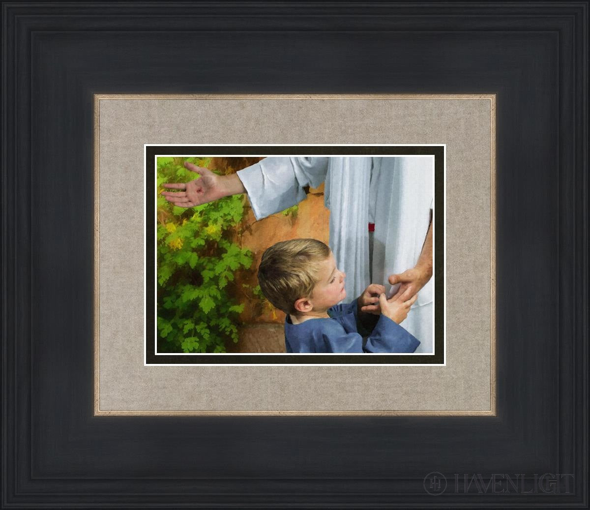 His Hands Open Edition Print / 7 X 5 Black 14 3/4 12 Art