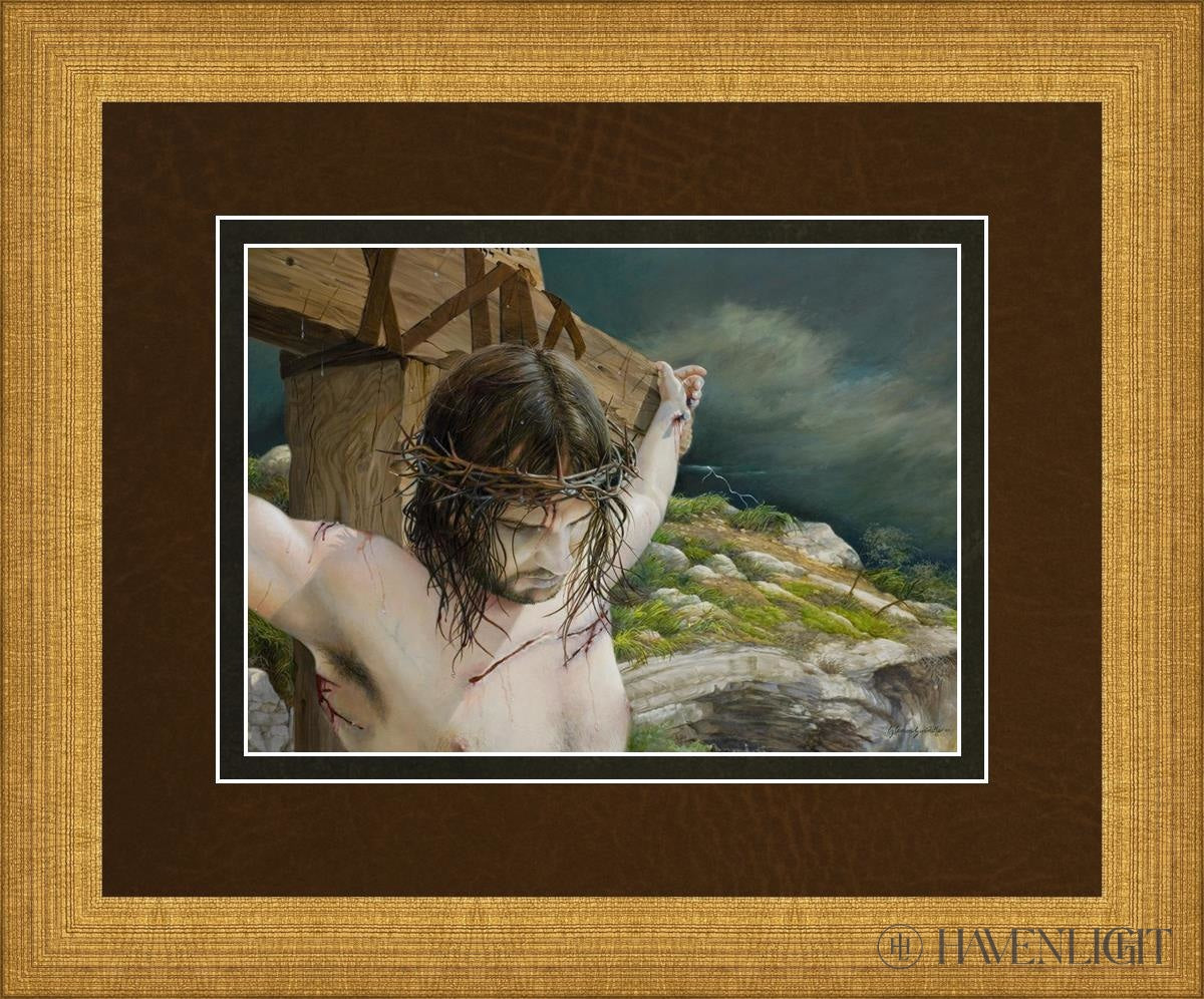 It Is Finished Open Edition Print / 7 X 5 Matte Gold 11 3/4 9 Art