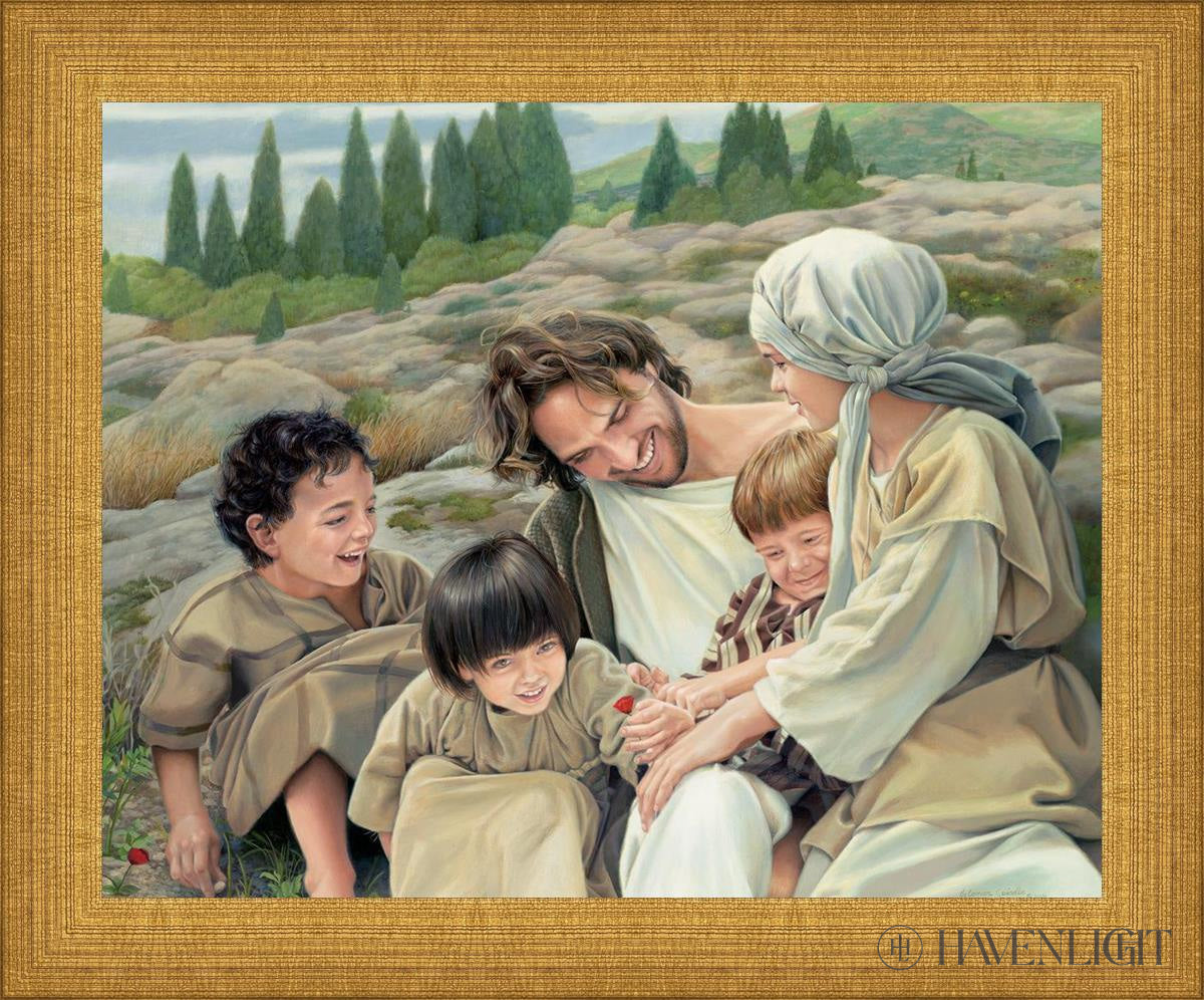 Let The Children Come Open Edition Print / 10 X 8 Matte Gold 11 3/4 9 Art