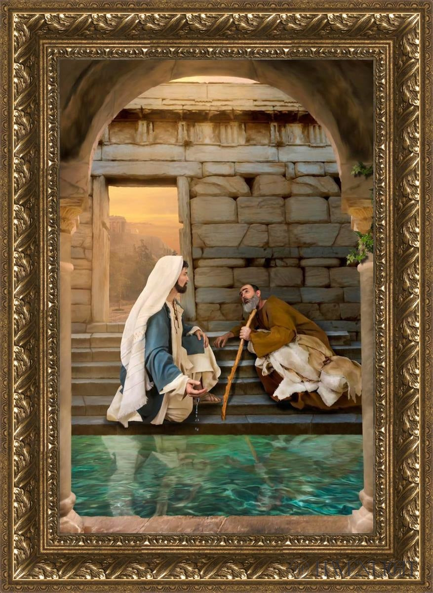 Living Water At Bethesda Open Edition Canvas / 16 X 24 Gold 21 3/4 29 Art