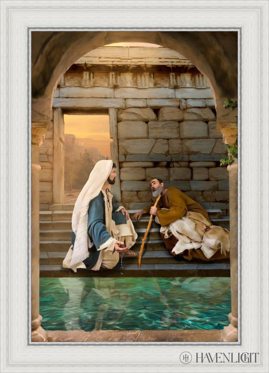 Living Water At Bethesda Open Edition Canvas / 20 X 30 White 25 3/4 35 Art