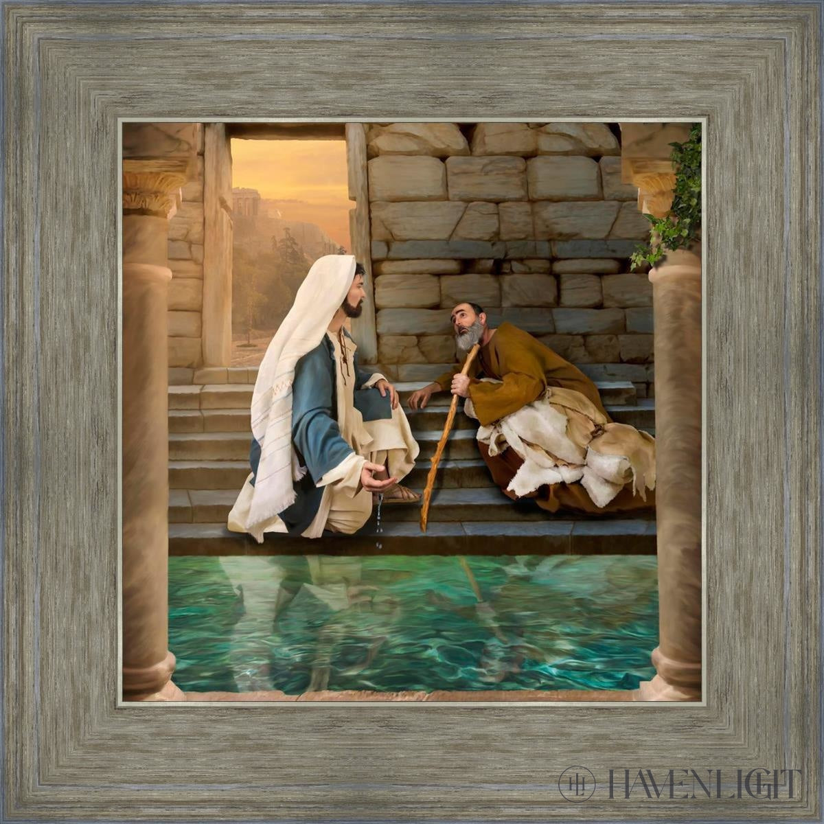 Living Water At Bethesda Open Edition Print / 12 X Gray 16 3/4 Art