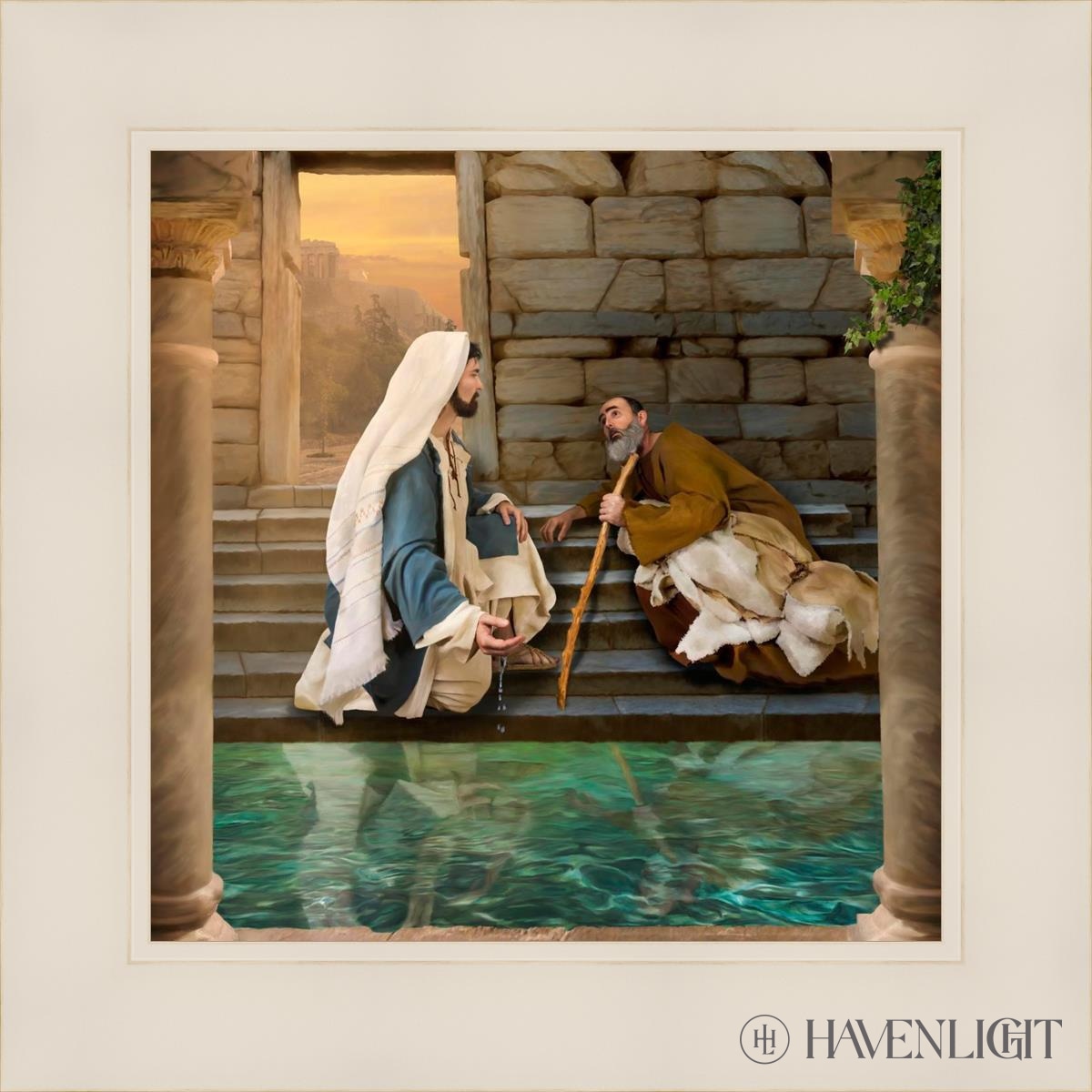 Living Water At Bethesda Open Edition Print / 12 X White 16 1/4 Art