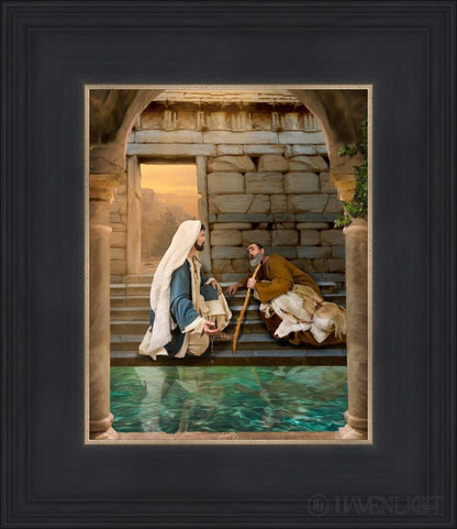 Living Water At Bethesda Open Edition Print / 8 X 10 Black 12 3/4 14 Art