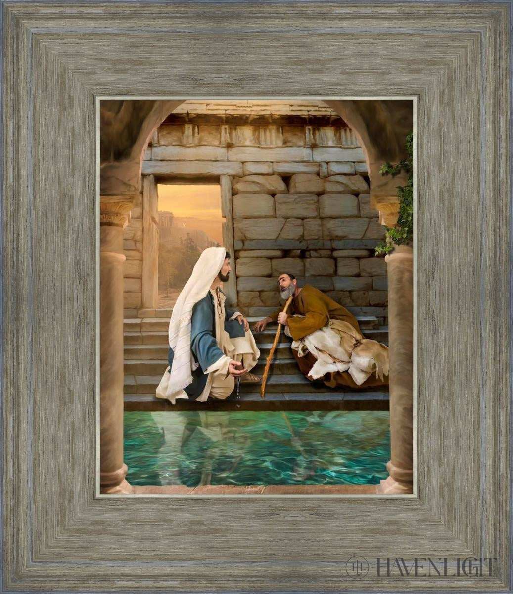 Living Water At Bethesda Open Edition Print / 8 X 10 Gray 12 3/4 14 Art