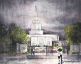 Refuge From The Storm - Idaho Falls Temple Open Edition Canvas / 10 X 8 Print Only Art