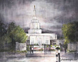 Refuge From The Storm - Idaho Falls Temple Open Edition Canvas / 20 X 16 Print Only Art