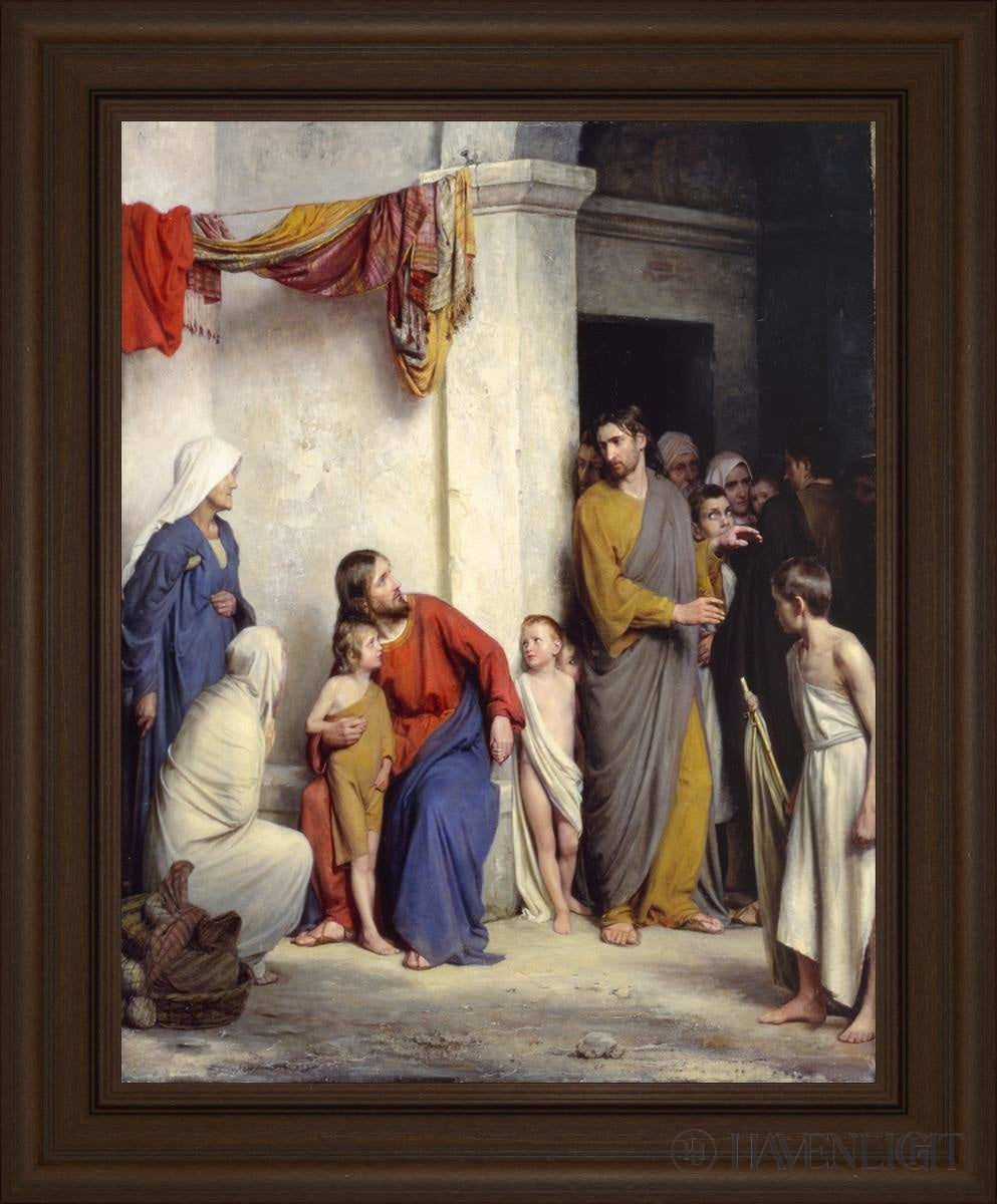 Suffer The Children To Come Unto Me Open Edition Canvas / 22 X 28 Frame B 34 3/4 Art