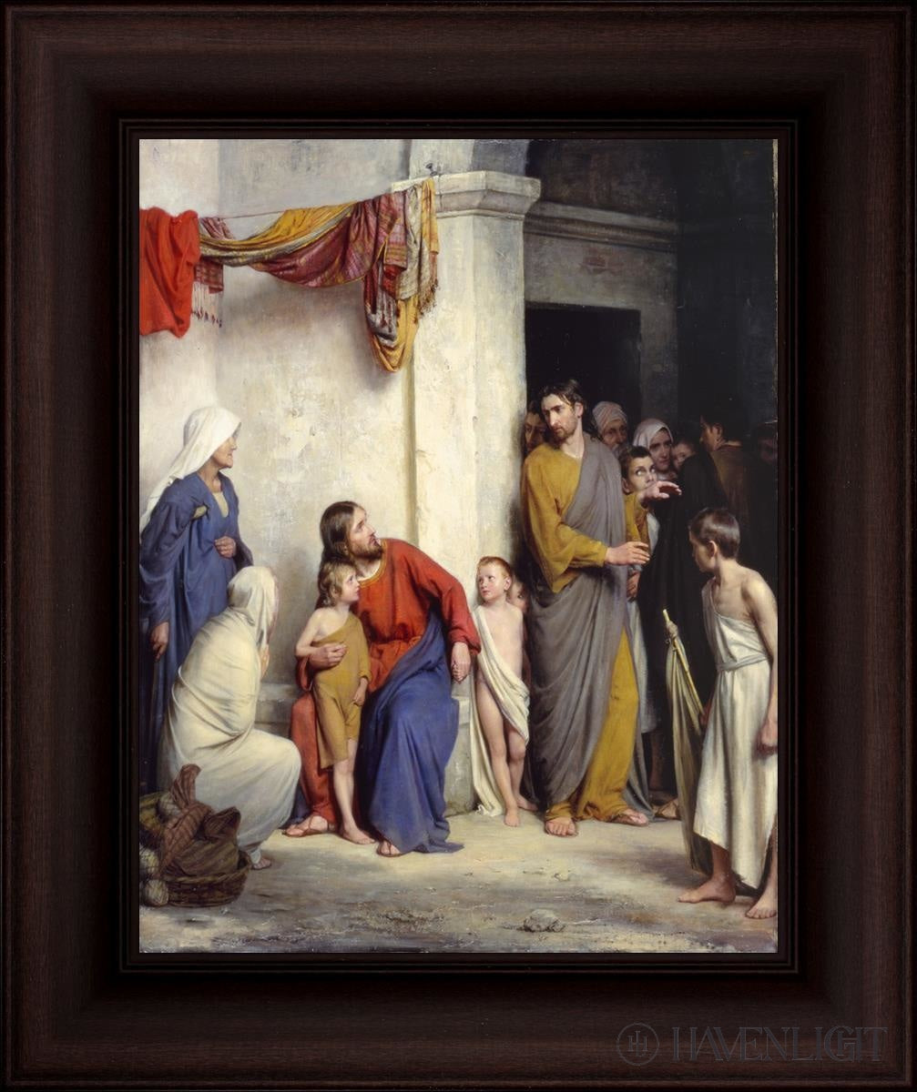 Suffer The Children To Come Unto Me Open Edition Canvas / 22 X 28 Frame D 37 1/4 31 Art