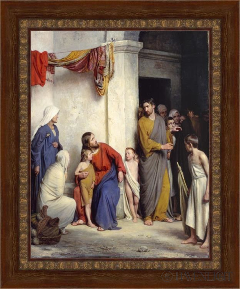 Suffer The Children To Come Unto Me Open Edition Canvas / 26 X 33 Frame A 41 3/4 34 Art