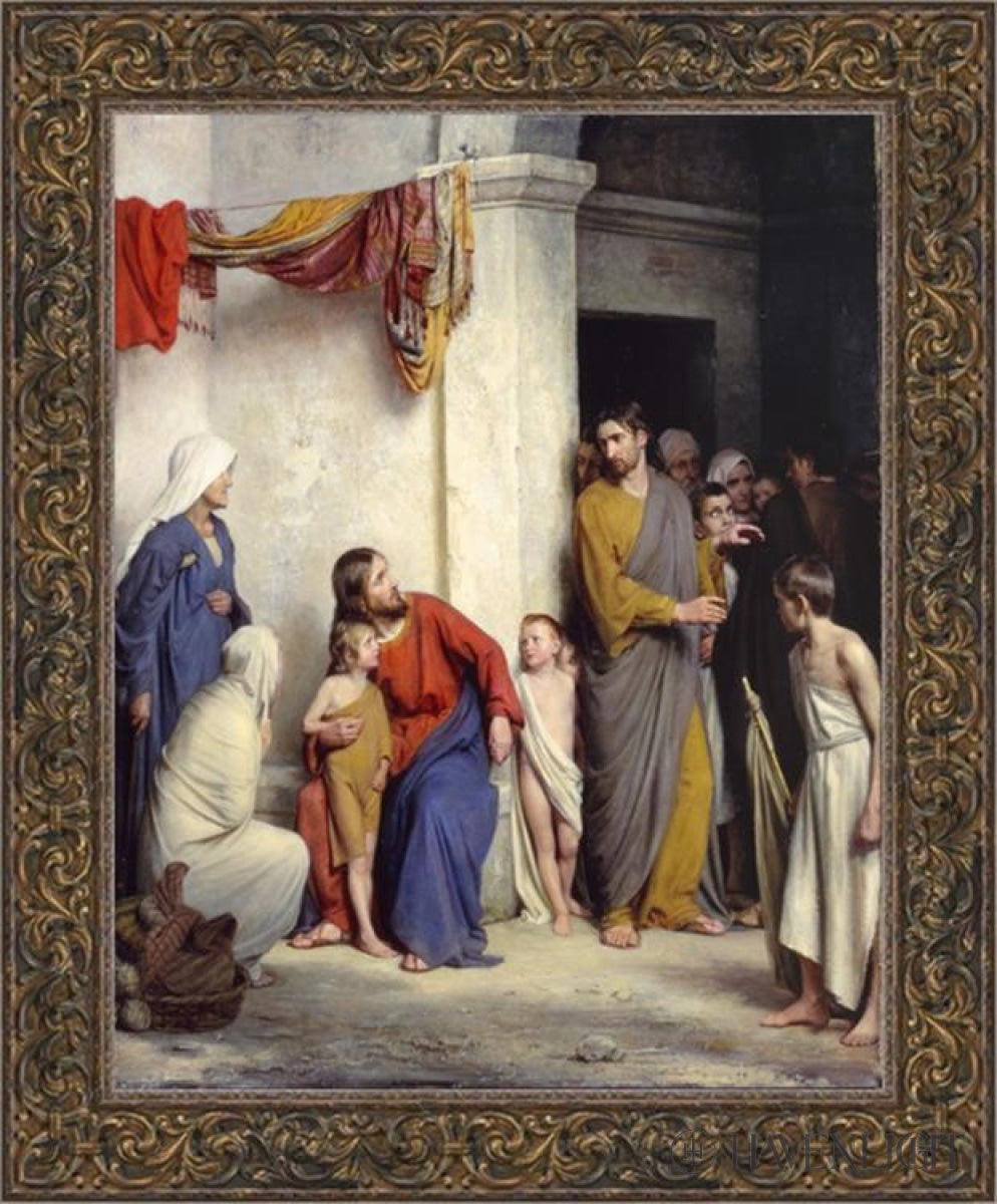Suffer The Children To Come Unto Me Open Edition Canvas / 26 X 33 Frame B 40 1/2 Art