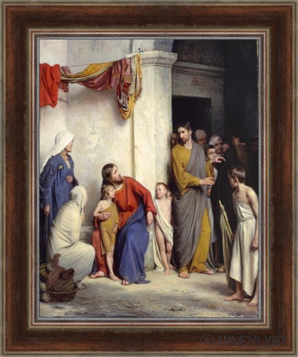 Suffer The Children To Come Unto Me Open Edition Canvas / 26 X 33 Frame C 42 35 Art