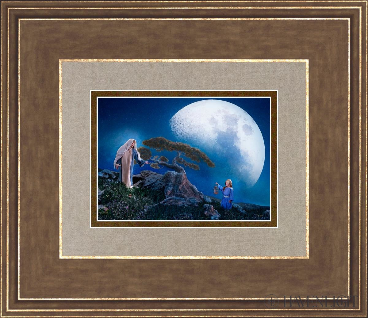 Teach Me To Walk In The Light Open Edition Print / 7 X 5 Gold 14 3/4 12 Art