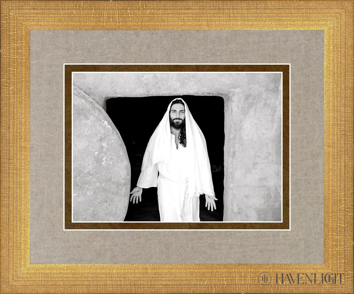 The Resurrected Christ Open Edition Print / 7 X 5 Matte Gold 11 3/4 9 Art