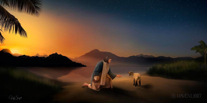 Time With The Lamb Open Edition Canvas / 30 X 15 Rolled In Tube Art