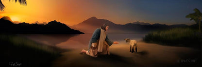 Time With The Lamb Open Edition Canvas / 36 X 12 Rolled In Tube Art