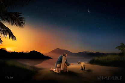 Time With The Lamb Open Edition Canvas / 36 X 24 Rolled In Tube Art